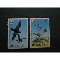 Марки - фауна, птицы, Гренада, 2 шт