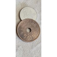 С 1 рубля монета Дания 1927 год