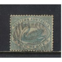 GB Колонии Австралия Западная 1890 Черный лебедь Стандарт #35