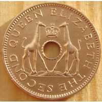 Родезия и Ньясаленд.  1/2 пенни 1958 года  KM#1  Тираж: 2.400.000 шт