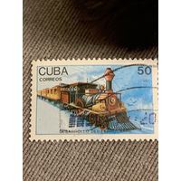 Куба 1988. Паровоз. Марка из серии