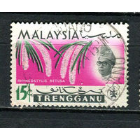 Малайские штаты - Тренгану - 1965 - Орхидея 15С - [Mi.92] - 1 марка. Гашеная.  (Лот 69FB)-T25P9