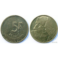 Бельгия, 5 франков 1988 BELGIE