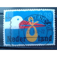 Нидерланды 2001 Аист, переход на Евро-валюту (2 валюты)