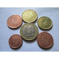 Набор евро монет Испания 2006 г. (1, 2, 5, 10, 20 евроцентов, 1 евро)