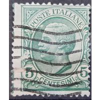 1/2a: Италия - 1906 - стандартная марка - Король - Виктор Эммануил III, 5 чентезимо, водяной знак "корона", [Michel 78], гашеная