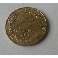 5 сантим Франция 1998 г.в.
