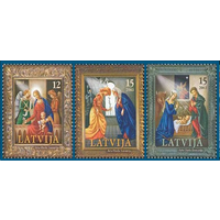 Латвия 2003, (189) Рождество. Новый год. Живопись. Искусство. Ангел, 3 марки **