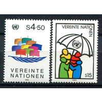 ООН (Вена) - 1985г. - Символика ООН - полная серия, MNH [Mi 49-50] - 2 марки