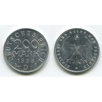 Германия. 200 марок (1923, буква D, aUNC)