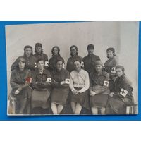 Фото группы сандружинниц. Алма-Ата 1936 г. 8х11 см
