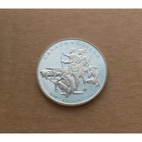 Канада, доллар 1990 г., 300 лет путешествию Генри Келси, серебро 0.500
