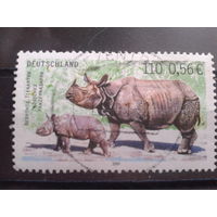 Германия 2001 носороги Михель-1,2 евро гаш. зубцовка 14
