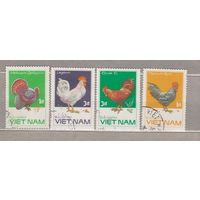 Домашние птицы петухи  Фауна Вьетнам 1986 год  лот 1070 можно раздельно