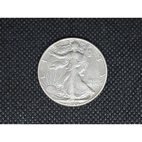 1/2 доллара 50 центов half dollar 1946 года. Серебро.