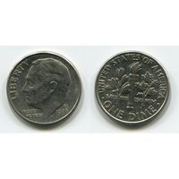 США. 10 центов (1998, буква D, XF)