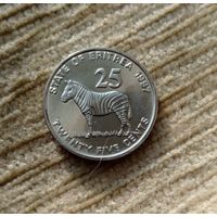 Werty71 Эритрея 25 центов 1997 зебра Греви