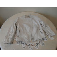Куртка белая натуральная кожа ADAMO made in Turkey, размер 40-42.