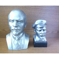 Два бюста В.И.Ленина. Ск. Н.Теплов, В.Сысоев. 1974г. Лениниана. (возможен обмен)