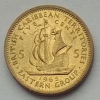 Британские Карибские Территории (Восточные Карибские острова, Карибы) 5 центов 1965 г.