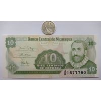 Werty71 Никарагуа 10 сентаво 1991 UNC банкнота