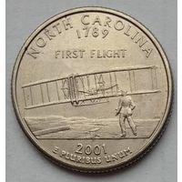 США 25 центов (квотер) 2001 г. P. Штат Северная Каролина
