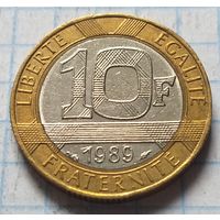 Франция 10 франков, 1989       ( 4-1-3 )