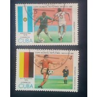 Куба  2 марки, футбол  Мексика, 1986