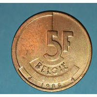 5 франков 1986, Q, Бельгия