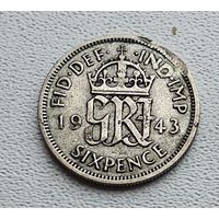 Великобритания 6 пенсов, 1943 2-12-37