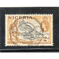 Нигерия. Mi:NG 74. Олово добыча. Экскаватор. - желтая охра. (1953).