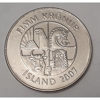 Исландия 5 крон, 2007 (14-2-10)