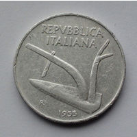 Италия 10 лир. 1955