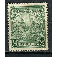 Британские колонии - Барбадос - 1925/1935 - Герб 1/2P - [Mi.135A] - 1 марка. Гашеная.  (Лот 36EZ)-T25P5