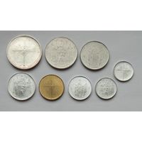 Ватикан 1, 2, 5, 10, 20, 50, 100 500 лир 1968 г. Годовой набор с серебром