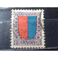 Швейцария 1920 Герб Тессина Михель-10,0 евро гаш