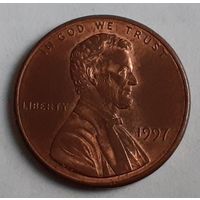 США 1 цент, 1997 Lincoln Cent Без отметки монетного двора (3-15-219)