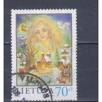 [2355] Литва 1998. Рождество.Новый год. Гашеная марка.