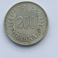 200 марок Финляндия 1956 года. Серебро 500. Монета не чищена. 30