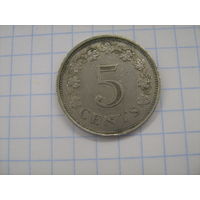 Мальта 5 центов 1972г. km 10