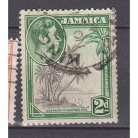 Британские Колонии Пальмы флора Ямайка 1938 год   лот 2  Известные личности Король Георг VI штамп KING -Король