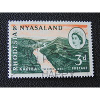 Родезия и Ньясаленд 1960 г. Королева Елизавета II. Горы.