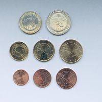 РЕДКОСТЬ! Эстония набор монет евро (8 штук) 2018 года (10 центов - 2011 года) UNC из ролла. Малый тираж!