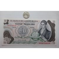 Werty71 Колумбия 20 песо 1983 UNC банкнота