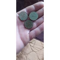 Нечастые монетки 20 коп 1935 , 39 , 51 г - монетки не мыты и не чищены...