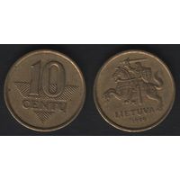 Литва km106 10 центов 1999 год (0(a1(0