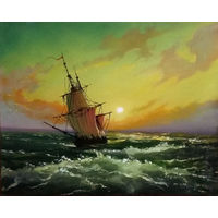 Море и корабль-парусник