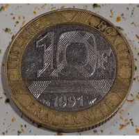 Франция 10 франков, 1991 (2-2-19)