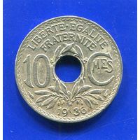 Франция 10 сантимов 1936
