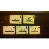 Корабли, парусники, пароходы, теплоходы, лайнеры, флот, транспорт, марки, распродажа,  Джерси 1978